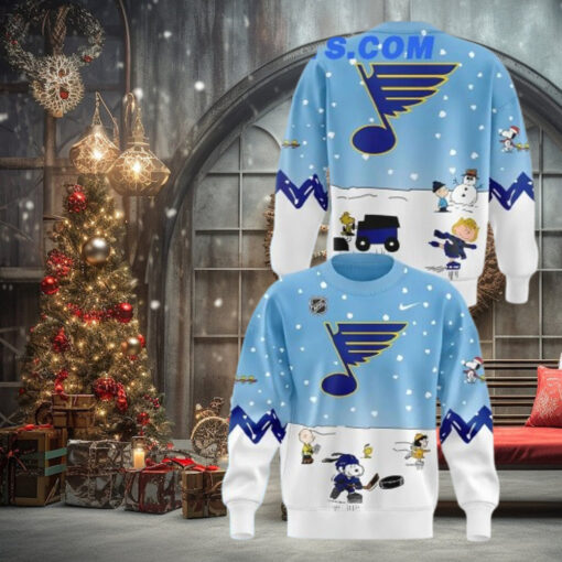 St. Louis Blues Peanuts & Snoopy Night 2024 For Fan Christmas Special Sweater