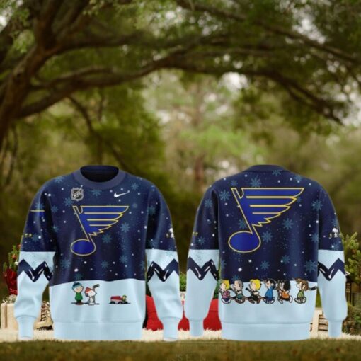 St. Louis Blues Peanuts & Snoopy Night Christmas Special Sweater