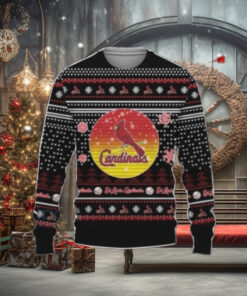 St. Louis Cardinals Black Sunset Logo Christmas Sweater