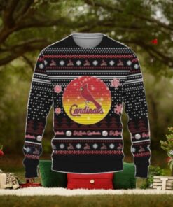 St. Louis Cardinals Black Sunset Logo Christmas Sweater