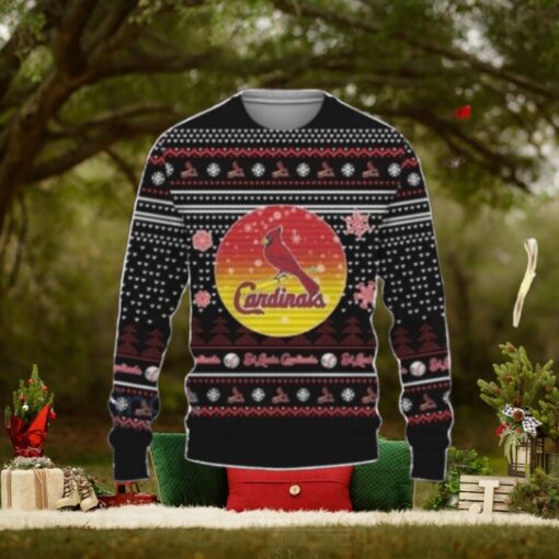 St. Louis Cardinals Black Sunset Logo Christmas Sweater