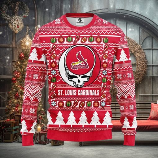 St. Louis Cardinals Grateful Dead Ugly Christmas Sweater Xmas Christmas Holiday Gift For Fans