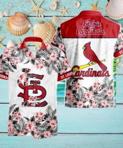 St. Louis Cardinals Hibiscus Plumeria Flower 3D Printed Hawaiian Shirt