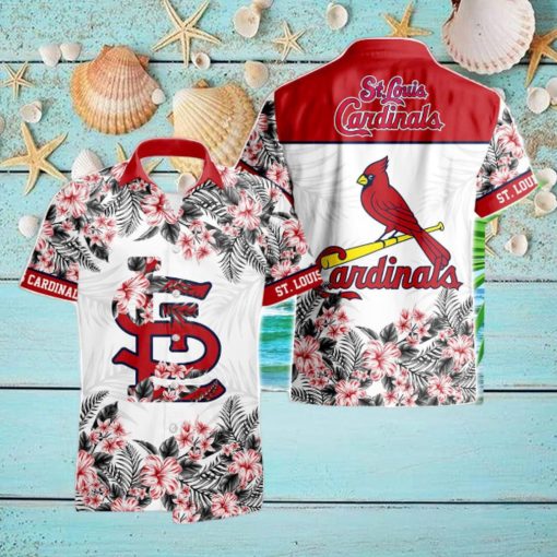 St. Louis Cardinals Hibiscus Plumeria Flower 3D Printed Hawaiian Shirt