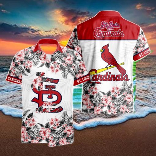 St. Louis Cardinals Hibiscus Plumeria Flower 3D Printed Hawaiian Shirt