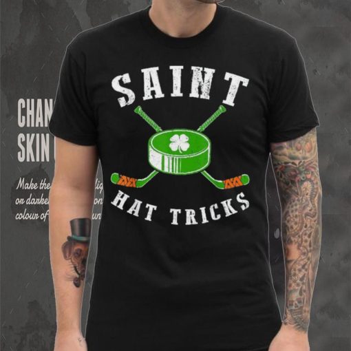 St. Patrick’s Day Saint Hat Tricks Hockey Shamrock Kids Boys Shirt