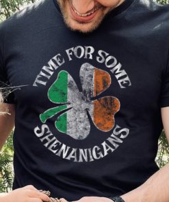 St. Patrick's Time For Some Shenanigans Clover Funny Party T Shirt