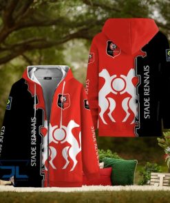 Stade Rennais FC Red Black Zip Up Hoodie