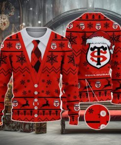 Stade Toulousain Logo For Fans Santa Hat Ugly Christmas Sweater New Gift For Men And Women