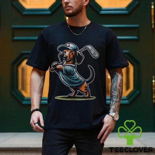 Standing Dachshund Wiener Dog Swinging Golf Club Men's T hoodie, sweater, longsleeve, shirt v-neck, t-shirt