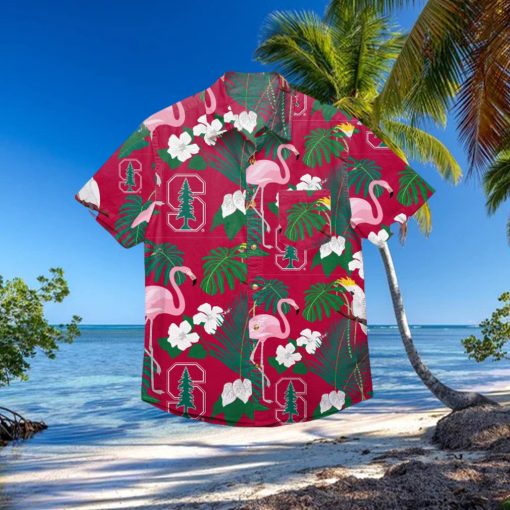 Stanford Cardinal Floral Hawaiian Shirt