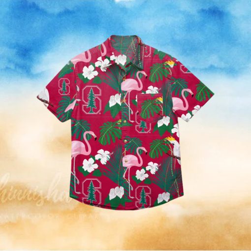 Stanford Cardinal Floral Hawaiian Shirt