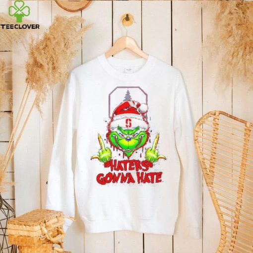 Stanford Cardinal Grinch middle finger haters gonna hate hoodie, sweater, longsleeve, shirt v-neck, t-shirt