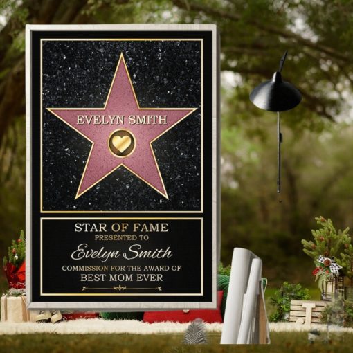 Star Of Fame, Best Mom, Best Dad Of The Year   Family Personalized Custom Vertical Poster
