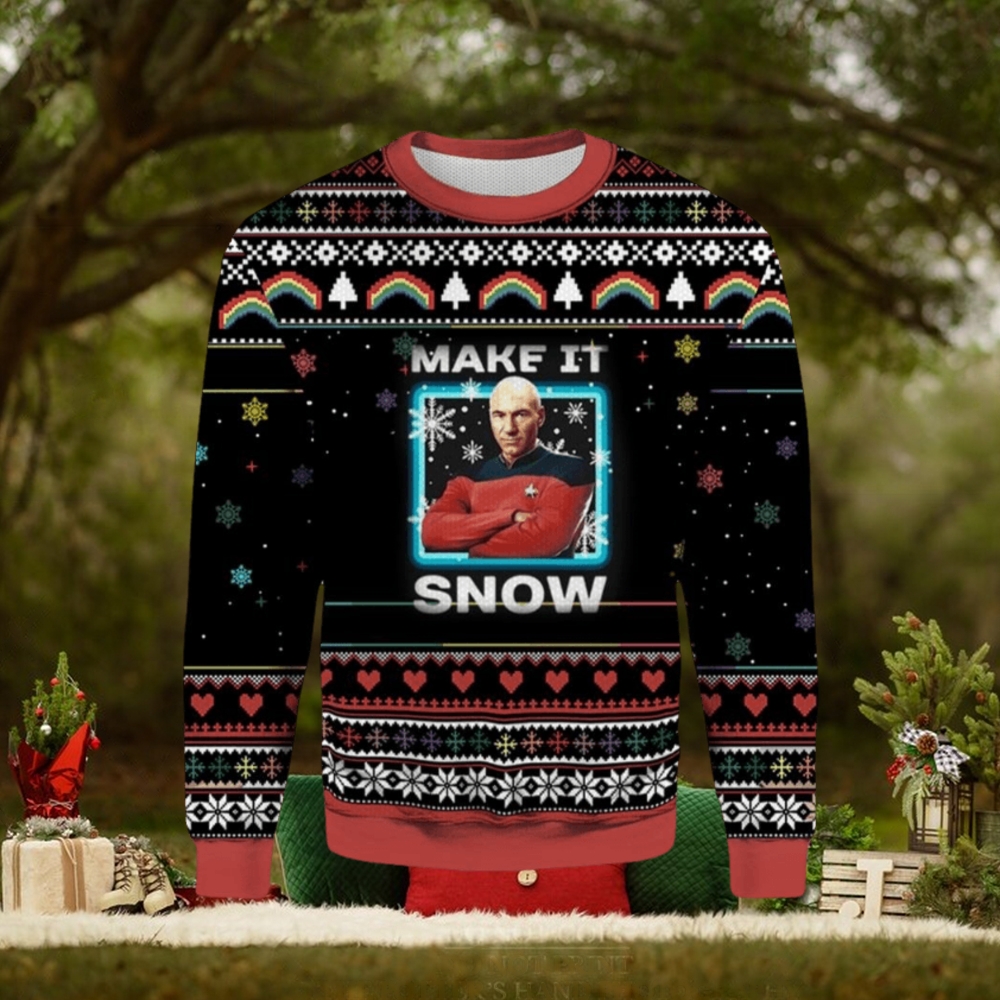 star trek christmas sweater make it snow