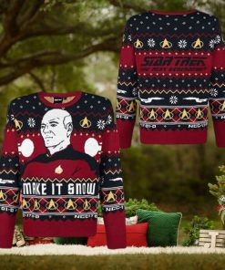 Star Trek The Next Generation Make It Snow Unique Design For Holiday Ugly Christmas Sweater