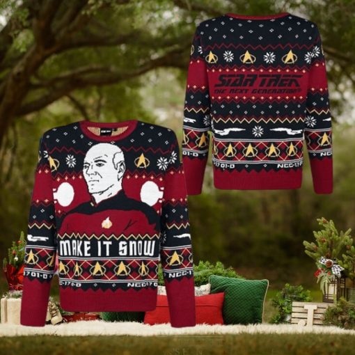 Star Trek The Next Generation Make It Snow Unique Design For Holiday Ugly Christmas Sweater