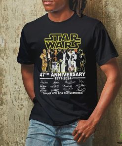 Star Wars 47th Anniversary 1977 – 2024 Signatures Thank You For The Memories T shirt 1 Star Wars 47th Anniversary 1977 – 2024 Signatures Thank You For The Memories T shirt