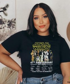 Star Wars 47th Anniversary 1977 – 2024 Signatures Thank You For The Memories T shirt 2 Star Wars 47th Anniversary 1977 – 2024 Signatures Thank You For The Memories T shirt