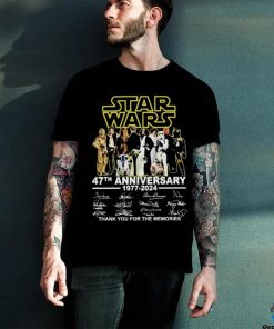 Star Wars 47th Anniversary 1977 – 2024 Signatures Thank You For The Memories T shirt 3 Star Wars 47th Anniversary 1977 – 2024 Signatures Thank You For The Memories T shirt