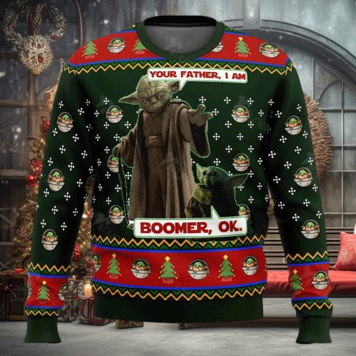 Star Wars Baby Yoda Boomer Star Wars Ugly Christmas Sweater