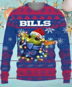 Star Wars Baby Yoda Buffalo Bills Light Up Christmas Sweater