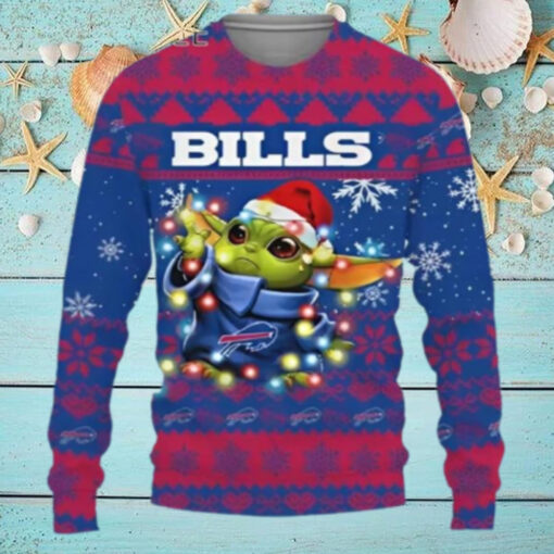 Star Wars Baby Yoda Buffalo Bills Light Up Christmas Sweater