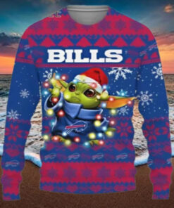 Star Wars Baby Yoda Buffalo Bills Light Up Christmas Sweater