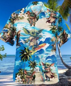 Star Wars Baby Yoda Surfing Beach Hawaiian Shirt