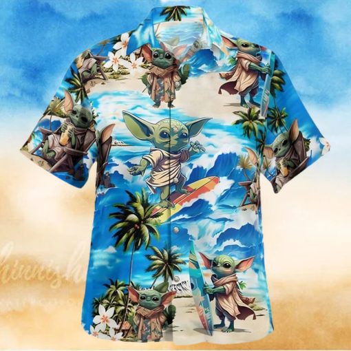 Star Wars Baby Yoda Surfing Beach Hawaiian Shirt