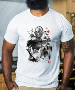 Star Wars C 3PO sumi e style Protocol Droid in the Desert Planet art shirt