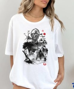 Star Wars C 3PO sumi e style Protocol Droid in the Desert Planet art shirt