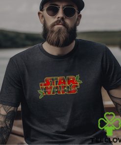 Star Wars Christmas Plaid Holly Logo T Shirt