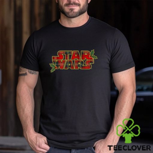 Star Wars Christmas Plaid Holly Logo T Shirt