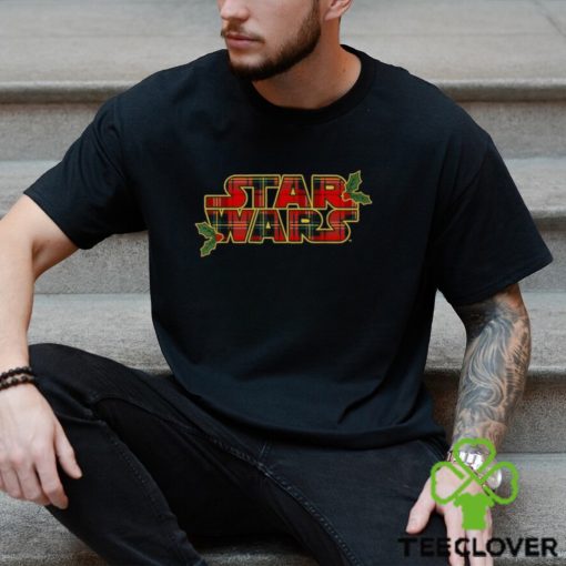 Star Wars Christmas Plaid Holly Logo T Shirt