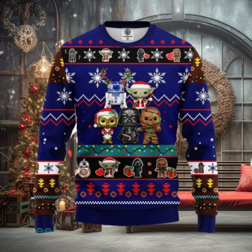 Star Wars Cute Ugly Christmas Sweater Blue 2 Amazing Gift Men And Women Christmas Gift