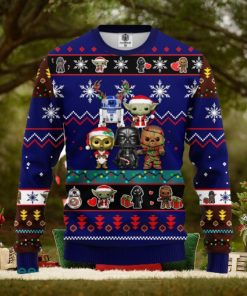 Star Wars Cute Ugly Christmas Sweater Blue 2 Amazing Gift Men And Women Christmas Gift
