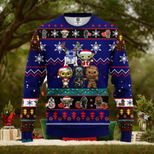 Star Wars Cute Ugly Christmas Sweater Blue 2 Amazing Gift Men And Women Christmas Gift