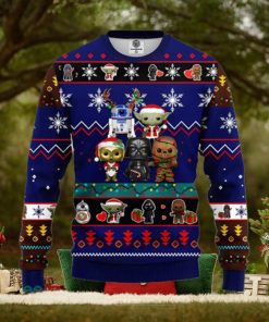 Star Wars Cute Ugly Christmas Sweater Blue For Christmas Gift