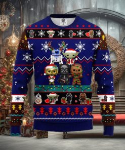 Star Wars Cute Ugly Christmas Sweater Blue For Christmas Gift