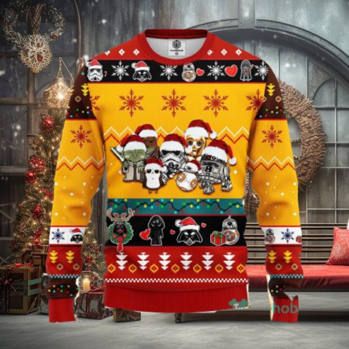 Star Wars Cute Ugly Christmas Sweater Yellow 2 Amazing Gift Men And Women Christmas Gift