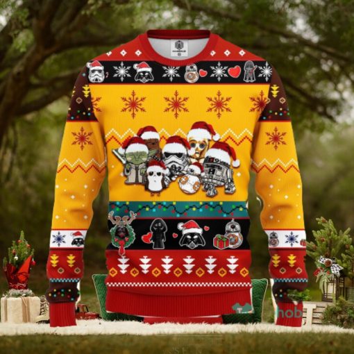 Star Wars Cute Ugly Christmas Sweater Yellow 2 Amazing Gift Men And Women Christmas Gift