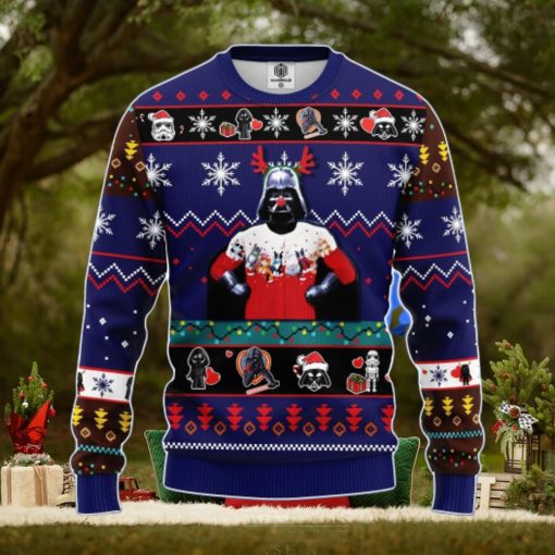 Star Wars Funny Ugly Christmas Sweater Blue 1  Amazing Gift Men And Women Christmas Gift