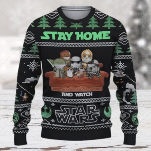 Star Wars Movies Stay Home Ugly Xmas Wool Knitted Sweater