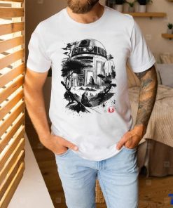 Star Wars R2 D2 sumi e style Astromech Droid in the Desert Planet art shirt
