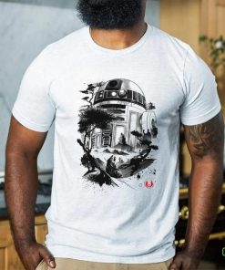Star Wars R2 D2 sumi e style Astromech Droid in the Desert Planet art shirt