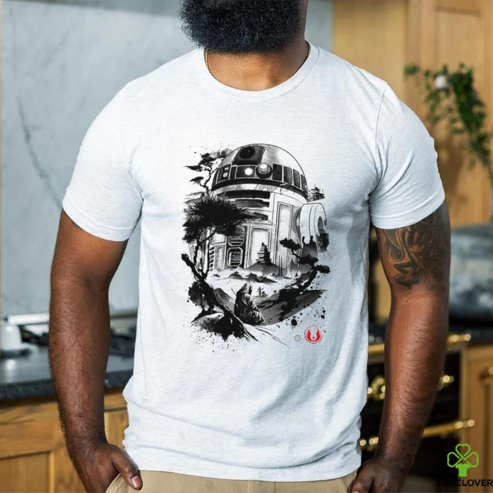 Star Wars R2 D2 sumi e style Astromech Droid in the Desert Planet art shirt Star Wars R2 D2 sumi e style Astromech Droid in the Desert Planet art shirt