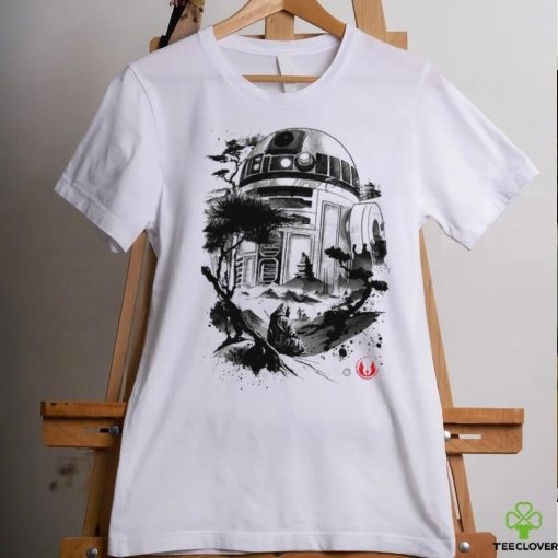 Star Wars R2 D2 sumi e style Astromech Droid in the Desert Planet art shirt
