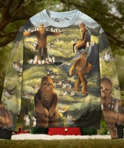 Star Wars The Last Jedi Chewbacca & Porgs Ugly Christmas Sweater