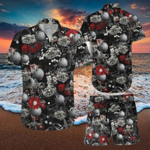 Star Wars With Red Flower Flower Hawaiian Shirt, Short Unique Gift